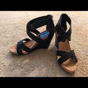 BCBGeneration black summer wedges.  Size 7.5.
